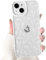 NITITOP Compatible with iPhone 14 Plus / 15 Plus Case Cute Clear Flower Leaves Pattern for Women Girl Floral White Frame Design Shockproof Protective Girly Phone Cover - White Flower Leaves