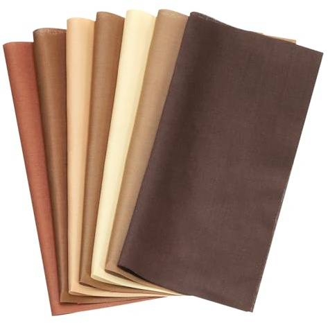PATIKIL Baumwollstoff-Bündel, 7 Stück 50 x 50 cm Fat Quarter Einfarbige Stoffquadrate zum Nähen Patchwork Quilten DIY Handwerk, Braun