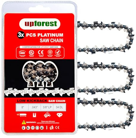 3PCS 8'' Polesaw Chain for Black & Decker LPP120 LPP120B NPP2018,8 Chainsaw Replacement Chain for Troy-Bilt TB25PS Gas 2-Cycle Pole Saw/TrimmerPlus PS720 and More (90EOP34X3)