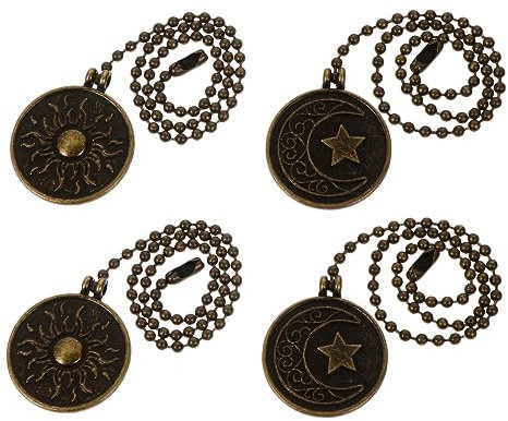 Homoyoyo 4pcs Retro Hanging Pendant Ceiling Fan Light Pull Chain Handle Extension Fan Cord Extender for Home Decor