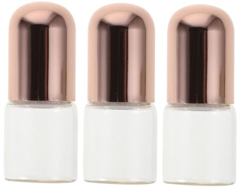 DECORNIJIA 3stücke Mini Parfümflaschen Nachfüllbare Glasflaschen Mit Roll Parfüm Und Ätherische Öle Tragbar Und Elegant Für Unterwegs Roségold