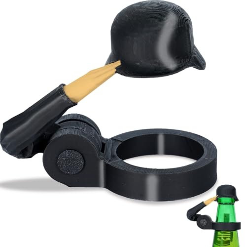 Soldier Salute Bierhelm, Wiederverwendbar Dekorativ Staubdicht Flaschenverschluss Bierflaschen, Lustiger Salute Soldaten Bier Helm für Veteranen, Aktive Soldaten-Liebhaber, Vatertag (Schwarz)