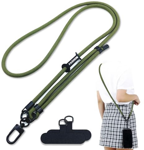 xiaoxiaozhijia Handyband zum Umhängen,Handykette Universal,Lanyard AbnehmbarHandy,Schlüsselband für Alle Smartphones Hüllen (Armeegrün)