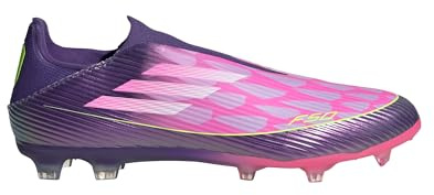 adidas Unisex Bota de fútbol F50 League Laceless césped Natural seco, Purple/Cloud White/Lucid Lemon, 44
