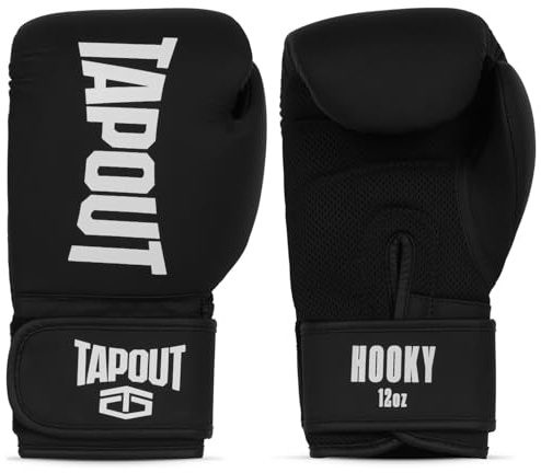 Tapout Hooky Synthetic Leather Boxing Gloves Black/White 10 oz