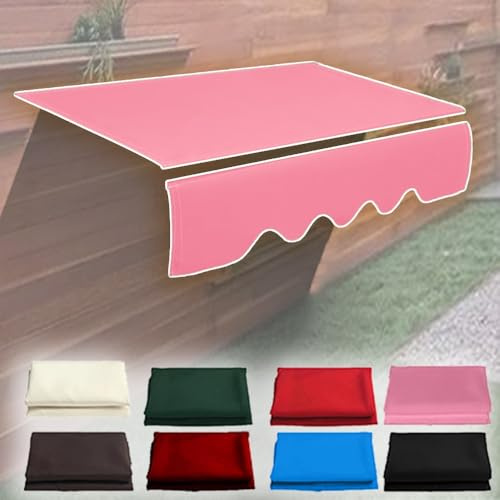 Markise Ersatzstoff einziehbar Sonnenschutz Überdachung Abdeckung Outdoor Terrasse Markise Leinwand für Terrasse Balkon (Rosa, 6.5x4.9ft / 2x1.5m)
