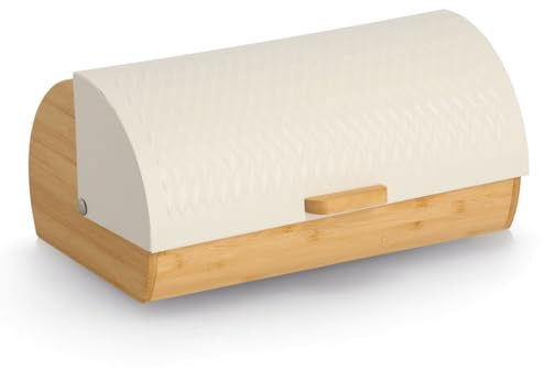 Zeller Brotkasten, Bambus/Metall, creme