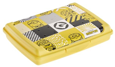 keeeper carla Essensbox, Mini, 0,5 l, Minions Mosaic, Gelb | Praktischer und sicherer Clipverschluss, Mühelos mit nur einem Klick öffnen, Zuverlässig verschließen, Lebensmittelecht