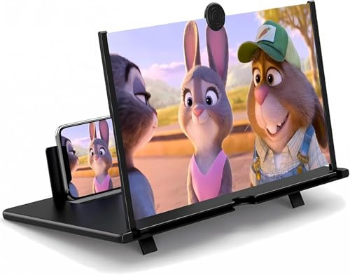 AiMeiteng Amplificador de Pantalla para Movil, 14 Pulgadas HD Lupa para Móvil, 3D Pantalla Aumento movil para Ver Películas y Videos, Lupa Pantalla Plegable para Todos los Smartphones