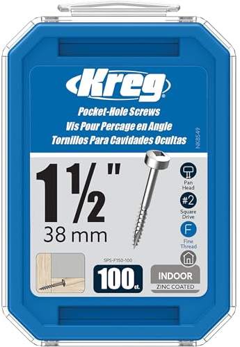 #6 x 1-1/2'' Kreg Pan Head Fine Thread Pocket Hole Screws (100 per Pack) by Kreg