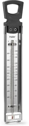 Polder Candy Thermometer, Stainless Steel Cooking Thermometer with Pot Clip, for Jam, Syrup, Jelly, Yogurt, and Deep Fry, 12