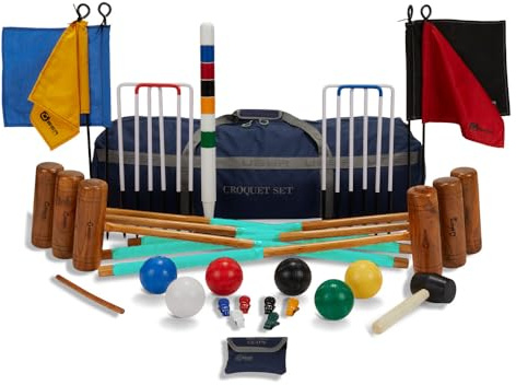 Uber Games 6 Player Pro Croquet Set With Nylon Storage Bag