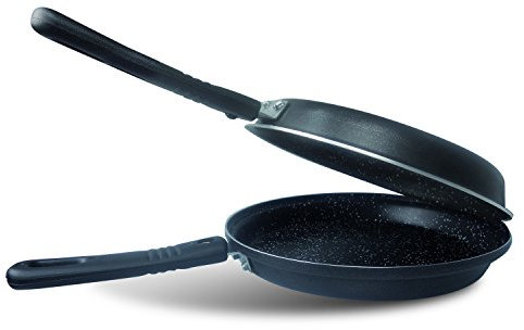 Silex Italienisch SIL 2346 line-ecostone Gira Frittata Antihaft-Aluminium, Durchmesser 24 cm, 2 abnehmbaren Griffen, Effekt Blackstone