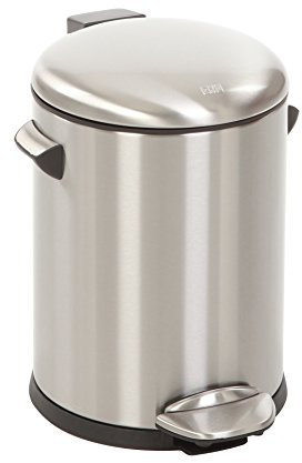 EKO Belle Deluxe Step Bin 5L, Metal, Matt S/S, 27.2 x 23.7 x 30 cm