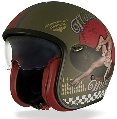 Premier Helm Vintage Pin Up Military BM, Mehrfarbig XL Kaki, APJETVINFIBPMM00XL