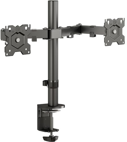 ONKRON D221E Support for 2 Desk Monitors Maximum Load 16 kg (2 x 8 kg) Table Bracket for 13-32 Inches Each Arm for Double Monitor Height Adjustable VESA 75 x 75 mm, 100 x 100 mm