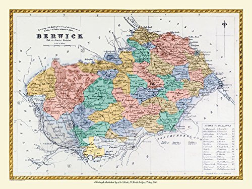 History Portal Limited Edition 1000 Piece Jigsaw Puzzle - Map of Berwick Scotland 1847 by A&C Black