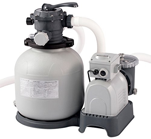Intex 28652 Pompa di Filtraggio a Sabbia per Piscine Fuoriterra e Interrate, Grigio, 10.000 L/h