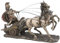 Unbekannt Roman-Wagen gezogen durch 2 Pferde Bronze Farbe Statue