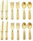 Odoria 1/12 Miniatura 12pz Cubiertos de Oro Cocina Accesorio para Casa de Muñecas