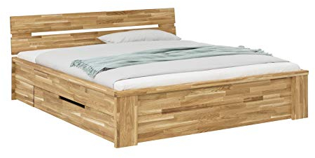 Holzwerk Massivholzbett Pesaro Doppelbett Schubladenbett Bett Massiv Wildeiche NEU OVP (140 x 200, Wildeiche)