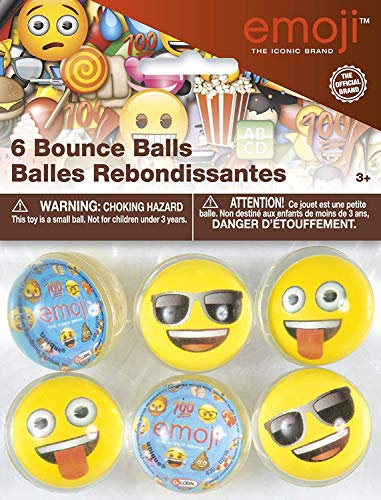 Unique Party Supplies 50638 Partygeschenke - Emoji-Hüpfbälle - 6er-Pack
