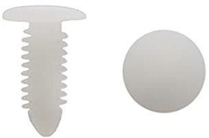 sourcing map 40Pcs Rivet Fixation Clips Plastique Poussoir Blanc 7,5x5,5 mm