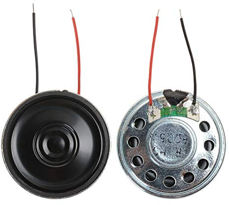 YXQ 0.5W 8 Ohm Micro Internal Speaker Magnet Loudspeaker 30mm Dia Round Metal Shell with Wire DIY Slim for PC Laptop DVD/EVD(4Pcs)