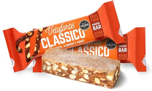Veloforte Classico Natural Energy Bar | Citrus Fruits & Almonds | 24-Pack | Balanced Carbs & Protein for Running, Cycling & Triathlon | Gut-Friendly, High-Fibre, Vegan & Gluten-Free