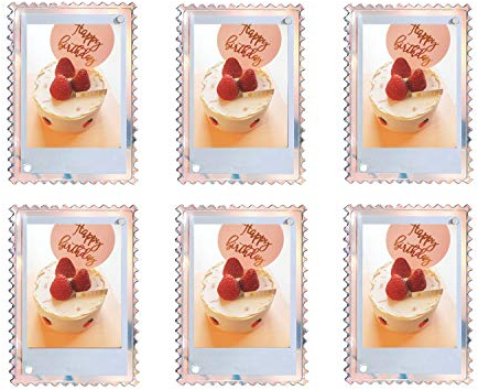 WINKINE Magnetische Bilderrahmen 2x3, 6er Pack Irisierende Acryl Kühlschrankmagnete Bilderrahmen für Fuji Instax Mini Film & Polaroid Filme, Floating Picture Display für Home, Business & Office Decor