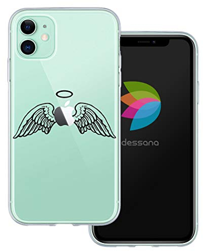 dessana Apfel Motiv transparente Schutzhülle Handy Case Cover Tasche passend für Apple iPhone 11 Engel Flügel