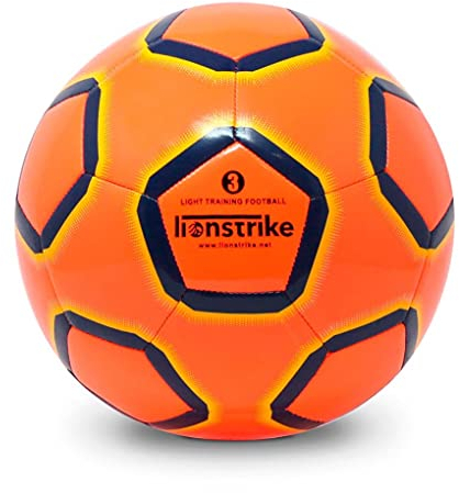Lionstrike Größe 3 Lite-Fußball mit NeoBladder-Technologie, Leichter Kinderfußball (Alter 3–7), Jungen/Mädchen, Indoor- oder Outdoor-Training/Coaching-Fußball (Orange)
