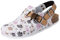 CLINIC DRESS Clog - Clogs Damen bunt weiß Motiv. Schuhe für Krankenschwestern, Ärzte oder Pflegekräfte weiß/Kupfer/Rose, Blumen und Schmetterlinge 37