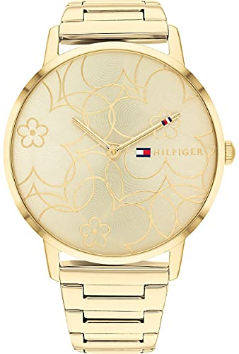 Tommy Hilfiger Reloj Analógico de Cuarzo para Mujer con Correa de Acero Inoxidable de Color Dorado - 1782366