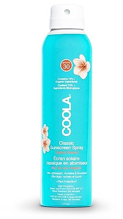 COOLA Classic Body Sunscreen Spray SPF 30, Tropical Coconut, 177ml