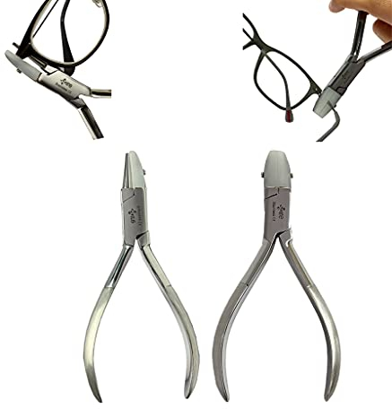 Spire Tools® Lot de 2 pinces à monture de lunettes 15,2 cm avec mâchoire ronde en nylon et nez plat pour ajuster les bras de lunettes
