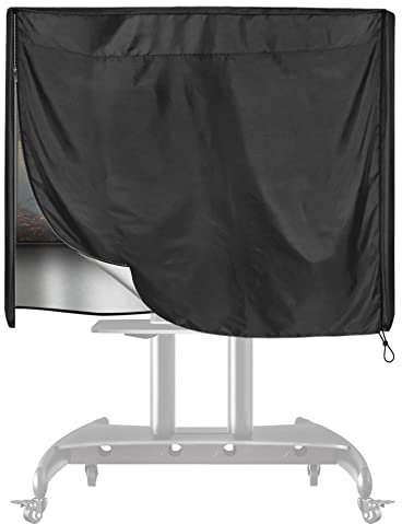 SELUGOVE Mobile Outdoor TV Ständer Abdeckung für 60-72 Zoll Mobile TV Wagen Schwarz Wasserdicht Feuchtigkeitsdicht Staubdicht TV Bildschirmschutz Abdeckung
