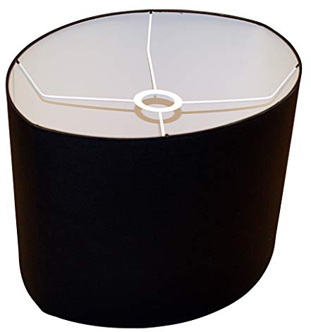 Lampenschirm 320x400x260 mm kurzer Durchmesser x längerer Durchmesser x Höhe | Ellipse | Schwarze Baumwolle | Für die E27-Fassung | Lampenschirm 32 x 40 x 26 cm | Schirm 36 cm | Schirm 40 cm