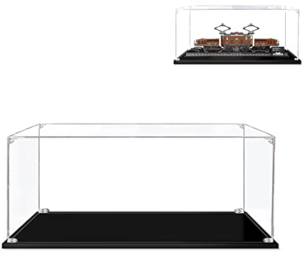 Hosdiy Acryl Vitrine Schaukasten Kompatible mit Lego 10277 (Krokodil Lokomotive) Modell - Vitrine (Nur Vitrine, Ohne Modell Set)