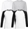 Fruit of the Loom 4 T Shirt Longsleeve Baseball T M L XL XXL Langarm (L, 2 Base Whiteblack + 1LS Weiss + 1LS Grau + 1 HLKauf Notizblock)