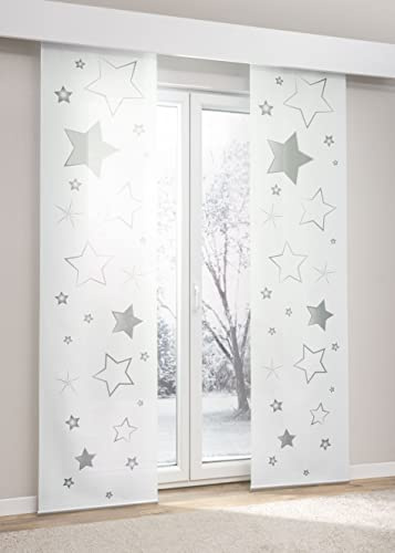 LYSEL Schiebegardine Sternenspiel in Grau, in der Größe (BxH) 60cm x 245cm