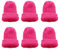 6 Stück Set Eierwärmer-Strickmütze, Eiwärmer aus Strick, gestrickte Eierwärmermützen für Frühstückseier, Mini-Mütze Bastelbedarf, Geschenkidee Geburtstag Umzug Neueinzug (Pink)