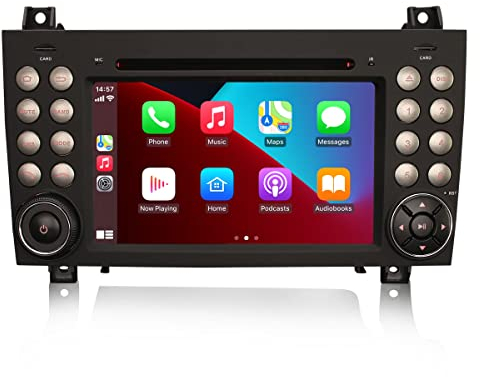 Android 14 Autoradio 8-Kern 4GB RAM+64GB ROM für Mercedes-Benz SLK Klasse R171 SLK200 SLK280 Unterstützt GPS-Navi Carplay Android Auto DSP Bluetooth A2DP DVB-T/T2 WiFi 4G DAB+