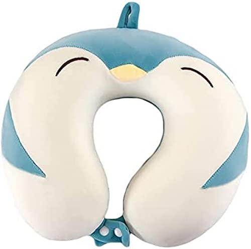 AOOPOO Cartoon Nackenkissen Memory Foam Nackenkissen Stützkissen, Reisekissen Kinder Reisekissen Ideal für Reise Büro und Haus (Pinguin)