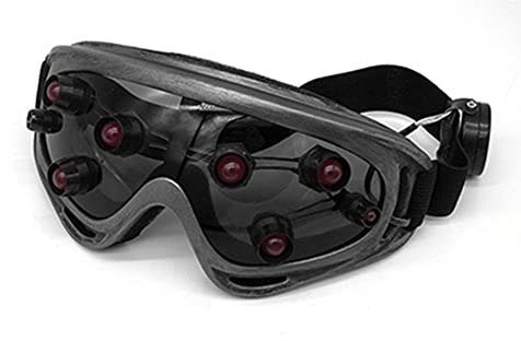 ZCBYBT Cyberpunk -Schutzbrillen Requisiten mit Lichter Cosplay Futuristic Tech Mechanical Style Halloween Make -up -Party,Rot,A