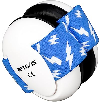 Retevis Protectores Auditivos para Niños, Auriculares con Cancelación de Ruido para Niños Pequeños, Orejeras Suaves, Banda Elástica, Orejeras para Bebés de 0 a 18 meses (1 paquete, blanco)