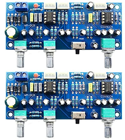 grounds 2X Tablero de Preamplificador de Subwoofer de 2.1 Canales Filtro de Paso Bajo Placa de Amplificador Preamplificador Ne5532 Filtro de Paso Bajo Preamplificador de Bajos