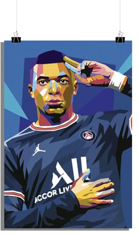 25 Artstreet Kylian Mbappé Poster - Mbappe Elite PSG Spieler Plakat - Fussball Poster - Mbappe Fanartikel - Hochwertiger Poster - Fußball Poster - Perfekt zum Einrahmen (51x71cm)