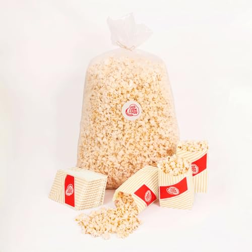 Popcorn Sack Süß 2 Kilo inklusive 40 Stk. Popcorntüten Gratis Dazu Frisch und Verzehrbereit für Feste Events Veranstaltungen Partys Festivals (Süß, 2 kg)