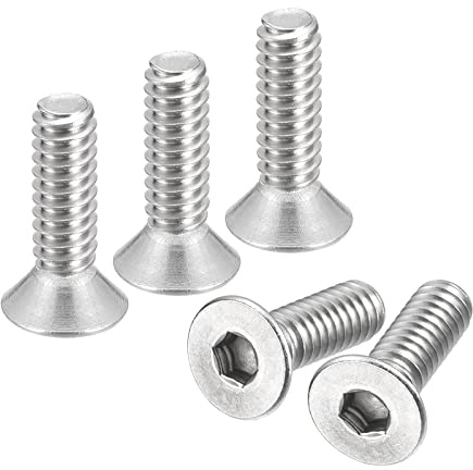 QUARKZMAN 50Stk #10-24x5/8 Flach Senkkopf Steckdose Kappe Schrauben 304 Edelstahl Sechskant Steckdose Flachkopf Schrauben Voll Gewinde Senkkopf Bolzen